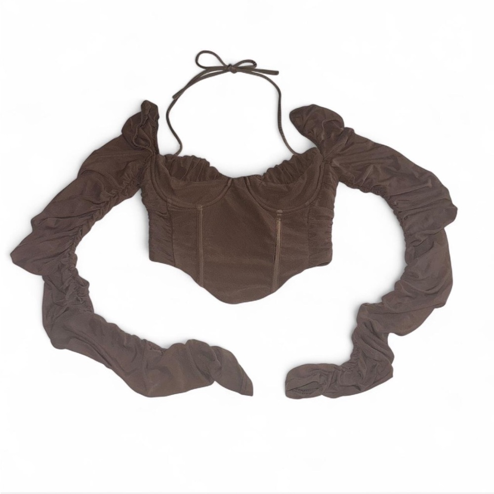 White Fox Boutique Chocolate Off-Shoulder Top